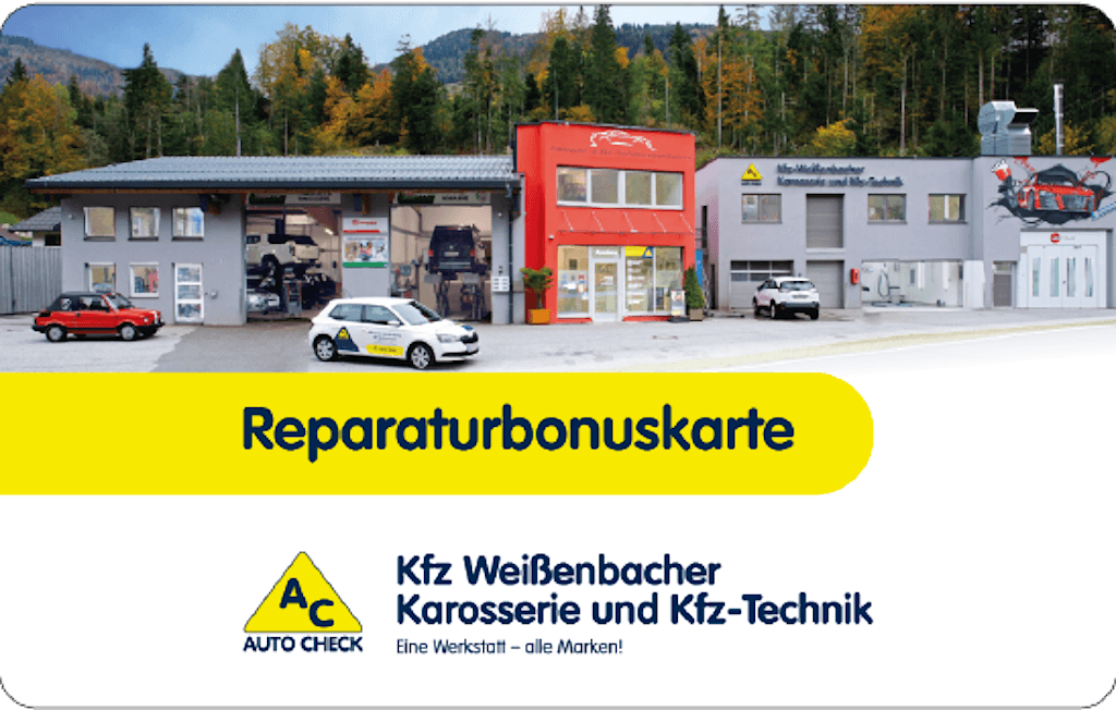 Reparaturbonuskarte bei Karosserie- & Kfz-Technikzentrum Gaißau Weißenbacher OG Bild: Reparaturbonuskarte bei Karosserie- & Kfz-Technikzentrum Gaißau Weißenbacher OG